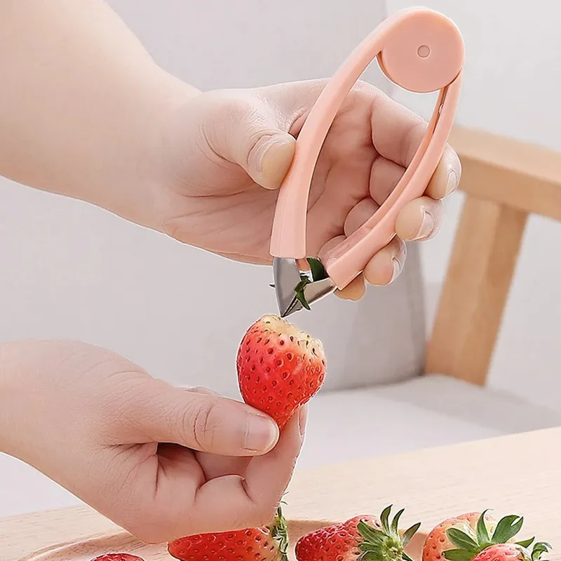 1 Buah Klip Penghilang Biji Praktis Buah dan Sayuran Pengupas Mata Nanas Baja Stroberi Alat Buah Gadget Dapur