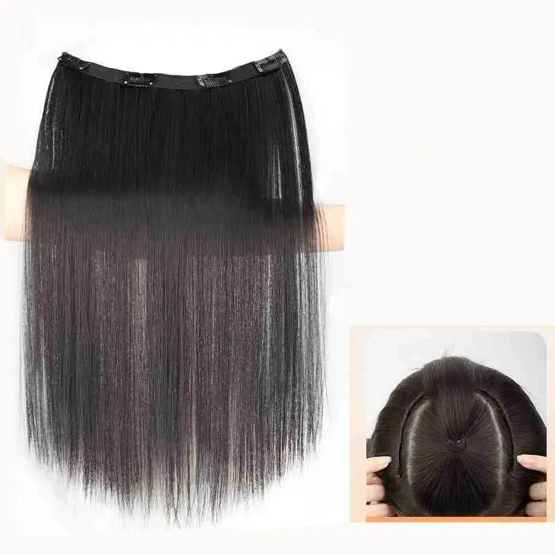 V-shaped One-Piece Synthetic 4 Clip In Hair Extensions Long Straight Hairstyle Hairpiece Colour 50CM Natural Fake Hair — image 17