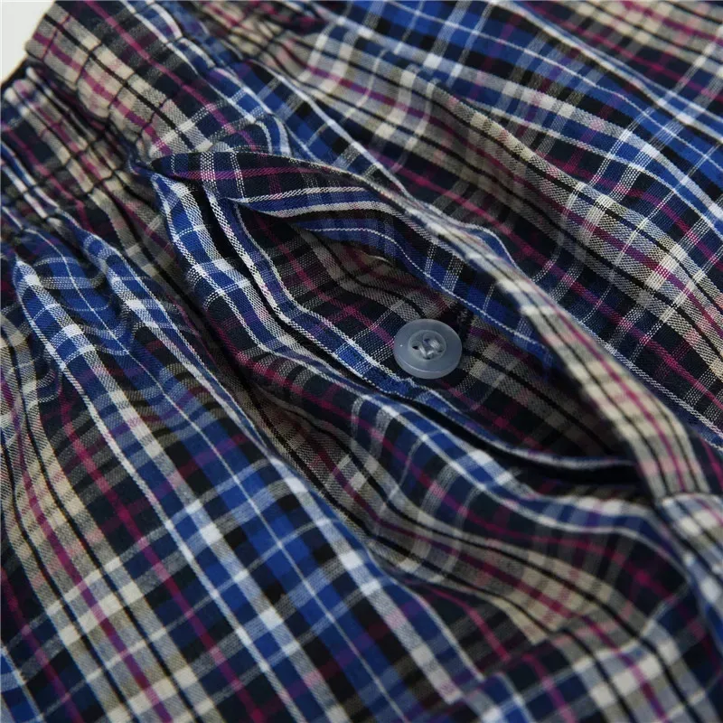 High Quality Brand 3-Pack Men's Boxer Shorts Woven Cotton 100% Classic Plaid Combed Male Underpant Loose Breathable Oversize — image 4