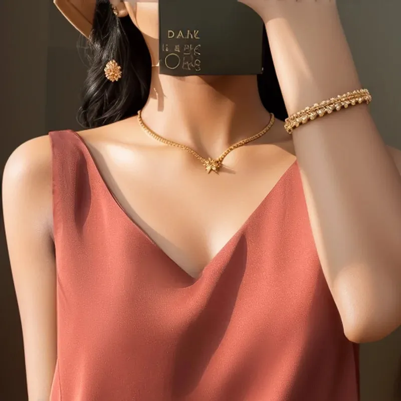 New Lce Silk Satin Camisole Women's Spring/Summer Solid Color Sleeveless Sexy Comfortable Silk Underwear Vest RW-D09 — image 7