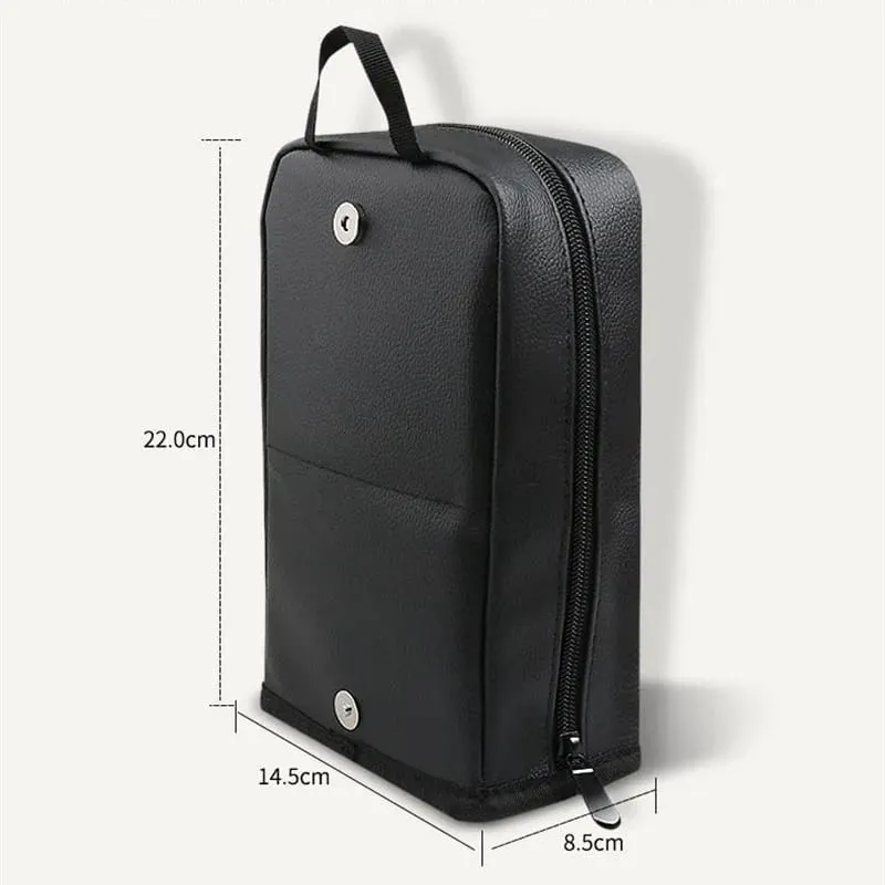 Leather Makeup Brushes Storage Bag Stand-up Makeup Brushes Organizer Bags Large Capacity Foldable Comestic Tool Bags With Zipper — image 2