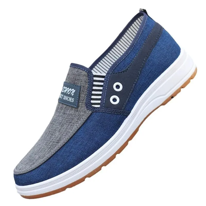 Autumn canvas new men's Shoes Lowcut versatile casual footwear Comfortable color blocked work shoe Fashion lightweight male flat