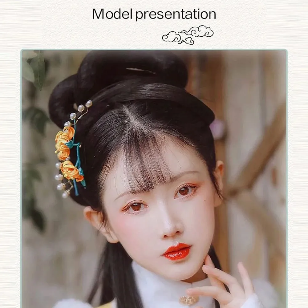Hanfu wig piece corn whisker hairstyle one piece hair extension non knotted long straight hair piece antique hairstyle for women — image 6