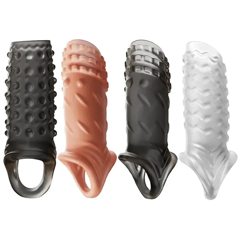 Penis Rings For Men Delay Ejaculation Condom Penis Sleeve Extension Extend Dildo Adult Anal Plug Sex Toys No Vibrator For Women — image 1