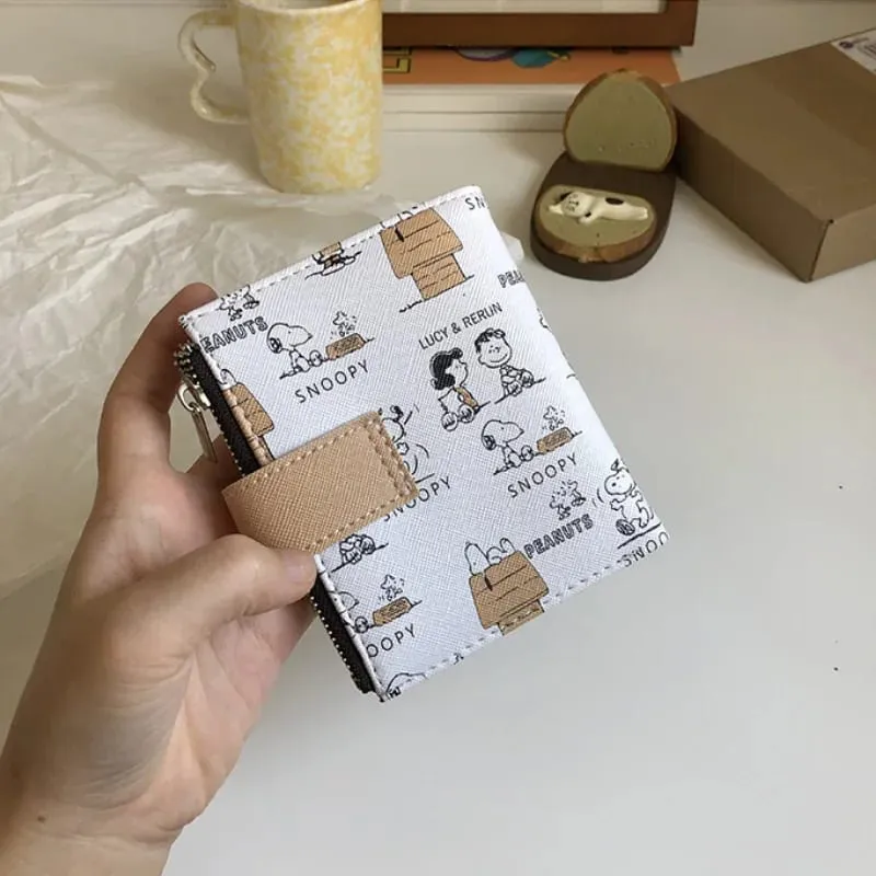 Snoopy Cute Purses Women Men Wallets Cartoon Anime Graphic Print Card Packs Portable Large Capacity Wallet Birthday Gifts