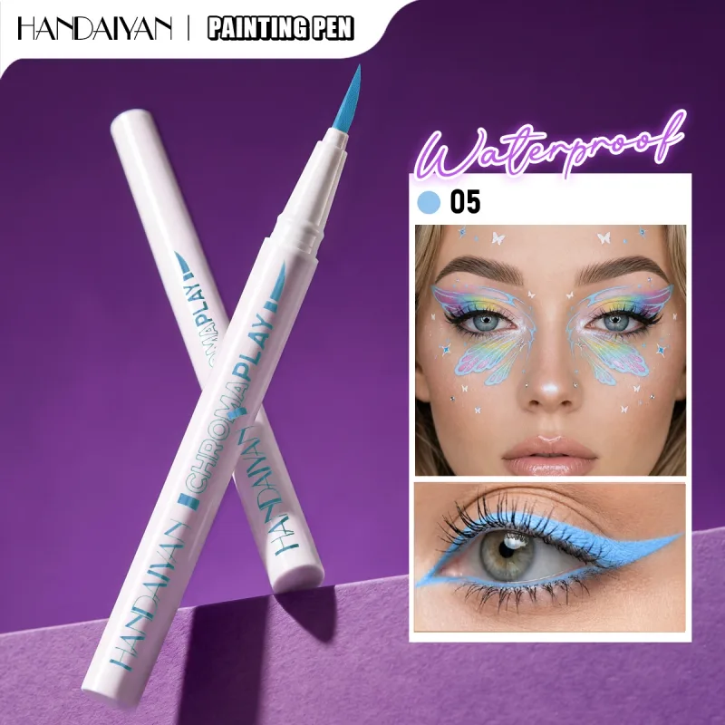 Liquid Eyeliner Pencil Waterproof Quick Drying Painting Pen Long-lasting Colorful Matte Eye Liner Pen Makeup Halloween Cosmetics