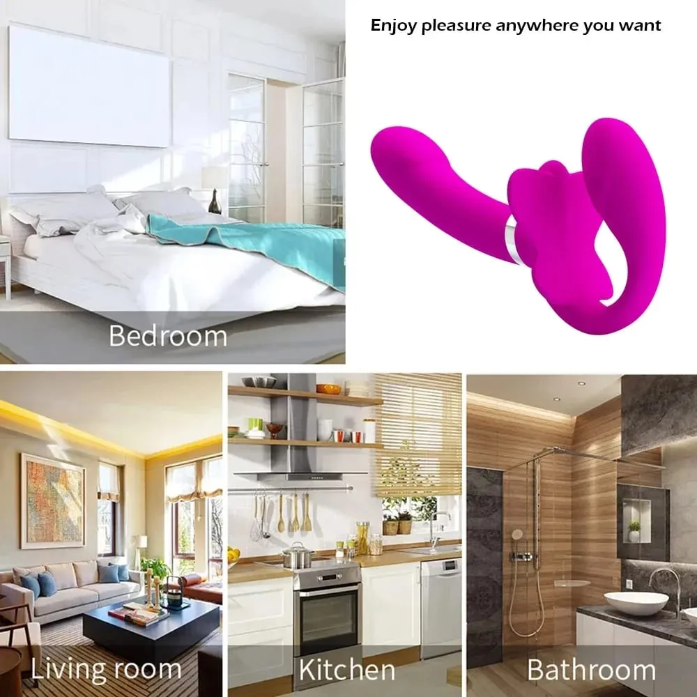 Strapless Strap-on Dildo Vibrators for Women Double-heads Vibrating Penis Lesbian Erotic Toys for Adult Sex Toys for Couples — image 5