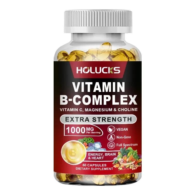 Vitamin B Complex Supplement - (B1 B2 B3 B5 B6 B7 B8 B9 B12 Folic Acid&Biotin) with Vitamin C Inositol - Energy Healthy