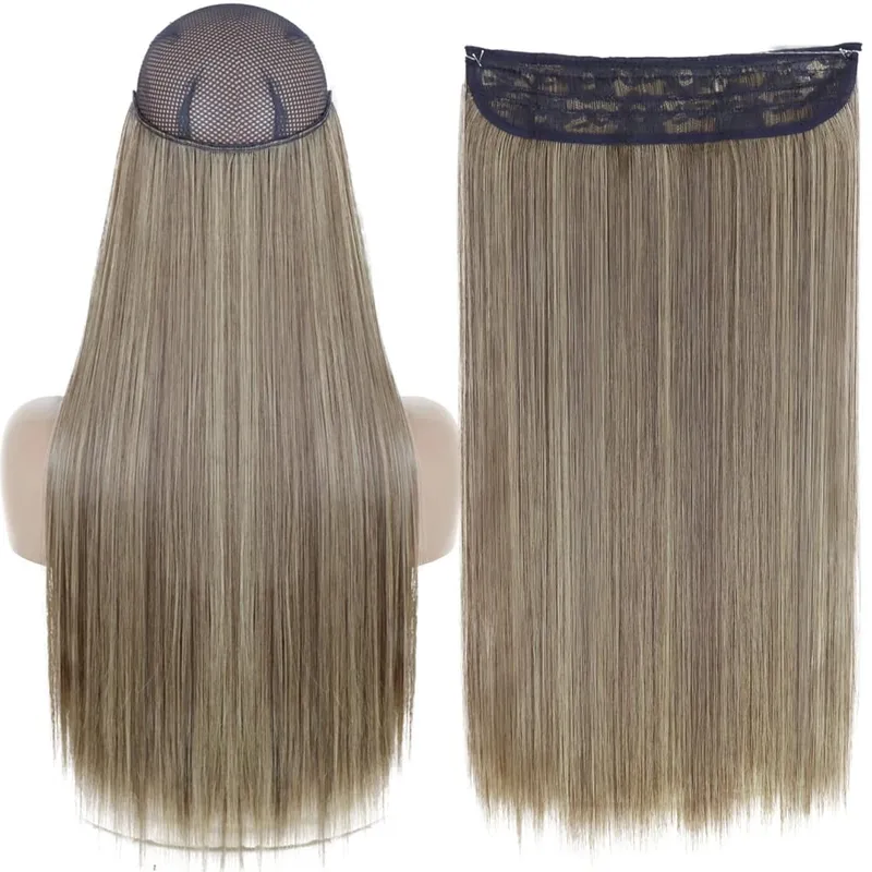 Synthetic No Clip Wave Hair Extensions Hidden Secret False Hairpiece One Piece Fish Line Fake Hair Piece — image 17