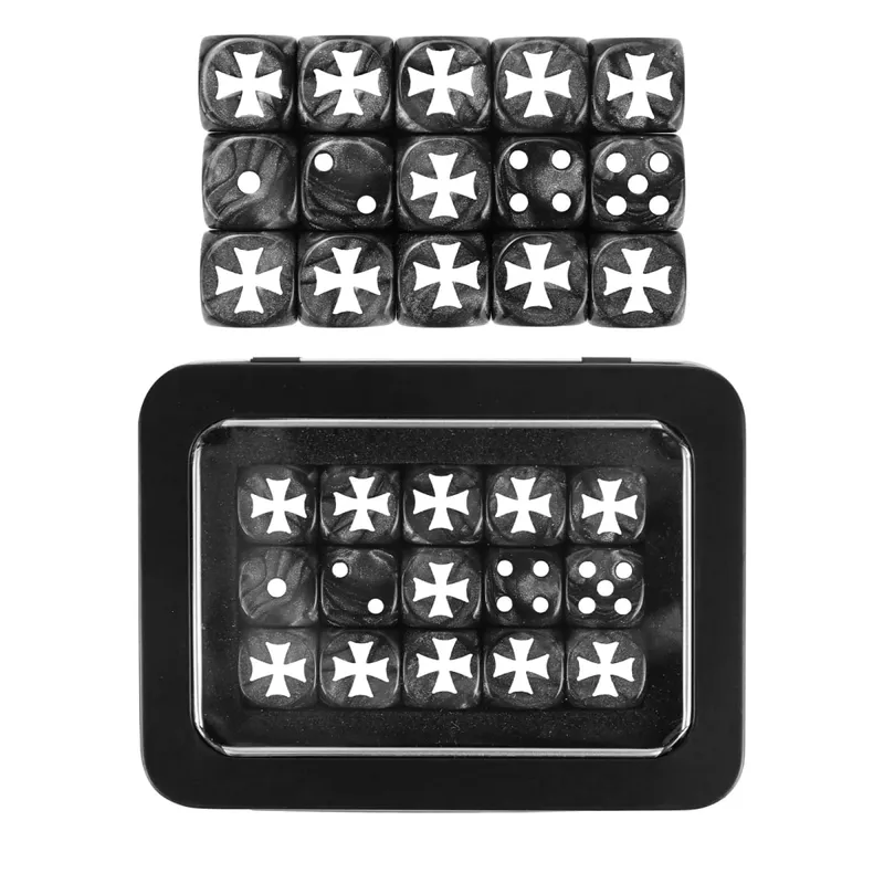 15PCS 16mm/0.63inch D6 Wargaming Dice Set para sa Tabletop Miniatures Game Pagsubaybay sa Damage ng Army Faction Themed Dice Token