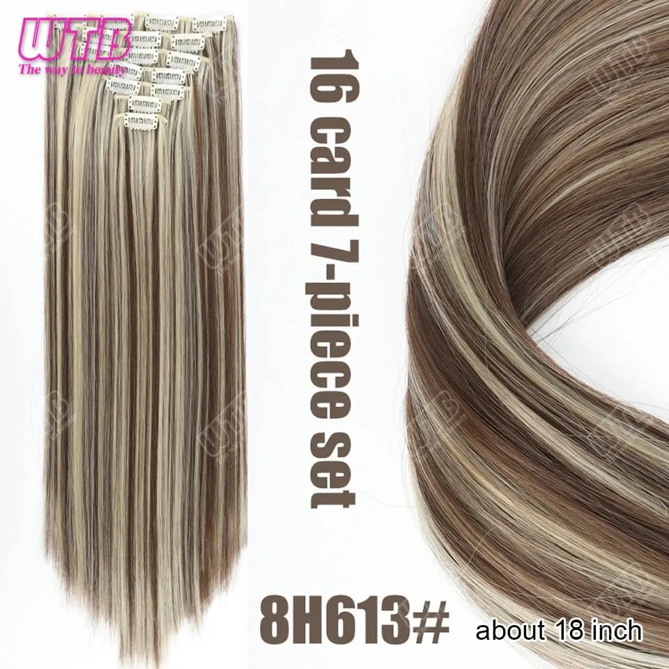 Clip In Hair Extensions Synthetic Hair 12Inch 4 PCS Set Wavy Curly Hair Extension Synthetic Hairpieces For Women Girls Daily Use — image 20