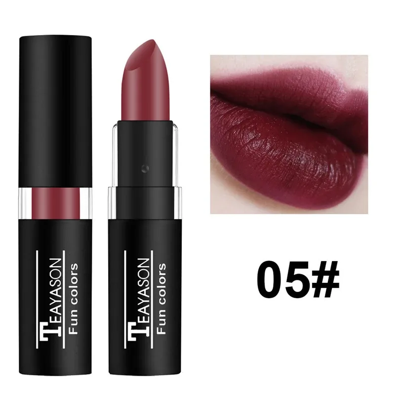 Matte Lipsticks 12 Colors Waterproof Long Lasting Lip Stain Non-stick Cup Sexy Red Black Lipstick Pigment Lip Cosmetics — image 11