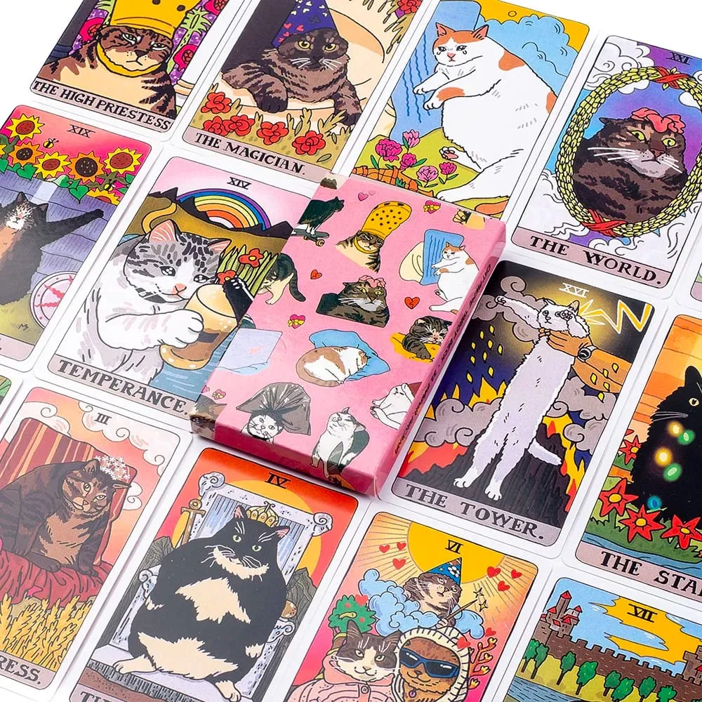 Cat Meme Tarot Deck Funny Witchy Cat Kawaii Uwu 22 Major Arcana - Perfect for Family Gathering Divination Board Game 10.3*6CM — image 3