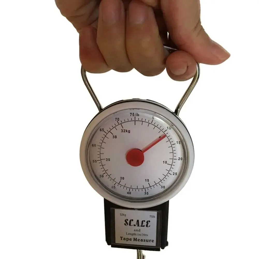 75 LB Portable Mechanical Dial Scale Hanging Kitchen Digital Scale Travel Luggage Weighing Multi-Purpose Scales with Tape Meas — image 7