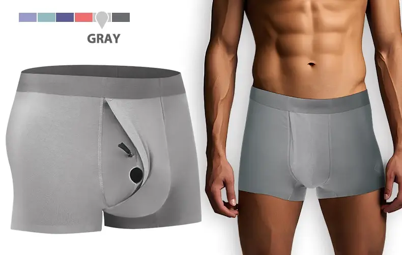 Men's Breathable Underwear Front Open Hole with Adjustable Ring Sheath Boxers Foreskin Long Therapy Enhanced Man Boxers Briefs — image 10