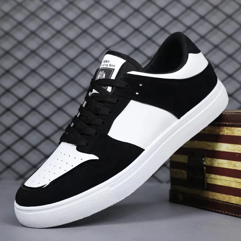 White Vulcanized Sneakers Men's Flat Comfortable Shoes Lace up Zapatillas Hombre Autumn Spring High Top Sneakers Plus Size 39-48 — image 7