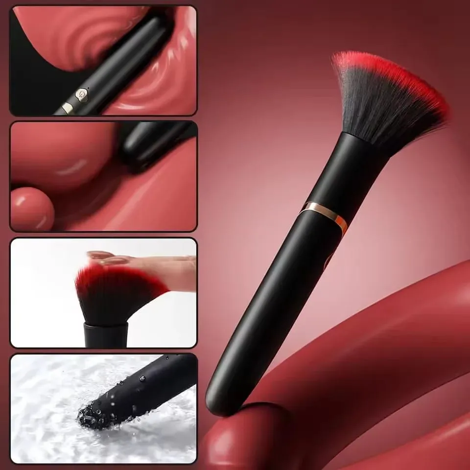 Penna per trucco Doppia testa vibratore Spazzola morbida Pettine Fagioli Micro vibrazione ad alta frequenza Stimolazione profonda Orgasmo del punto G Giocattolo del sesso femminile
