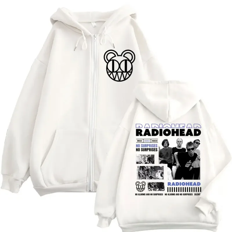Rock Band Radiohead Zipper Hoodie OK Computer No Surprises Merch Zip Up Sweatshirts Men's Women Gothic Fashion Vintage Pullovers — image 5