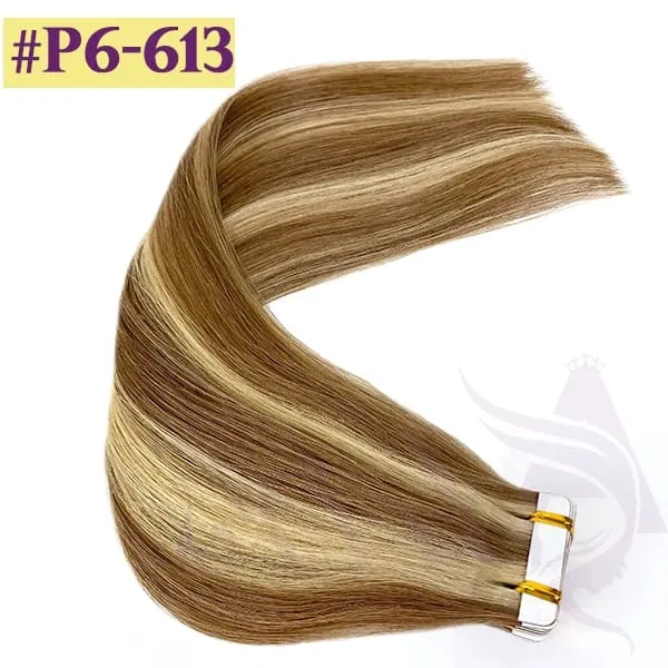 High Quality Tape in Human Hair Extensions Natural Straight Remy Hair Seamless Invisible 14"-22" 100% Real Hair End Thick