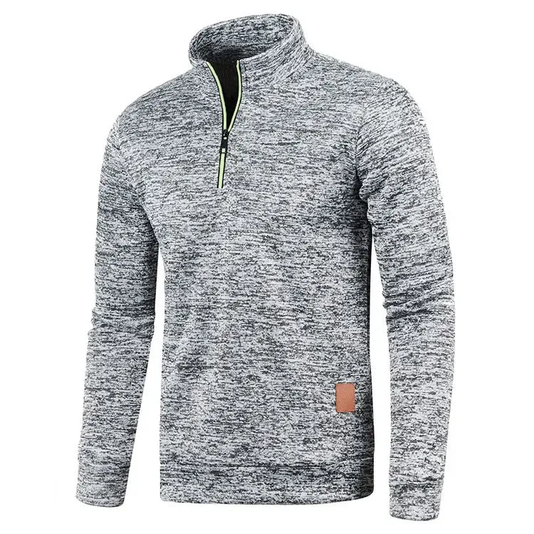 Men's Collar Half zipper Sweatshirts Spring Autumn Casual Pullover for Male Sweat Outdoor Turtleneck Coats Solid Sports Clothing — image 7