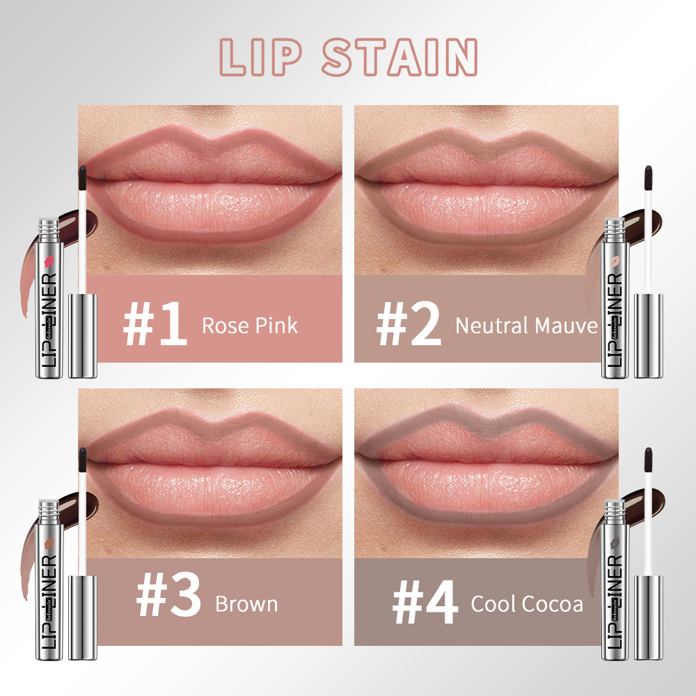 Lipliner Peel Off Lip Liner Stain Peel Off Lip Liner Tattoo Waterproof Matte Long-Lasting Brown Nude Lip Color Cosmetics Makeup — image 3