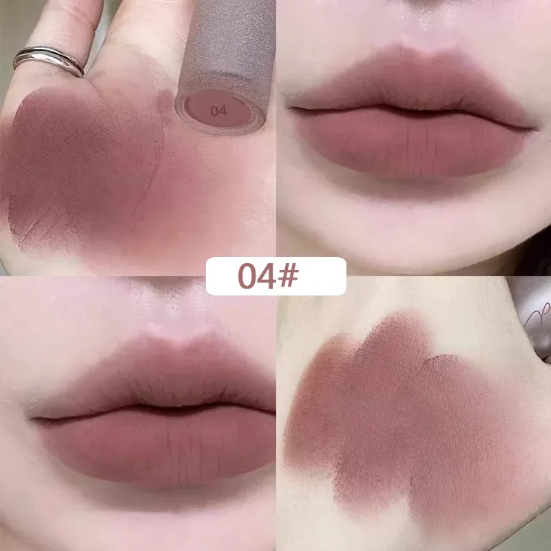 Matte Velvet Lipstick Cool Brown Silky Long Lasting Waterproof Non-stick Cup Lip Gloss Soft Mist Nude Tint Lipstick Lip Makeup — image 10