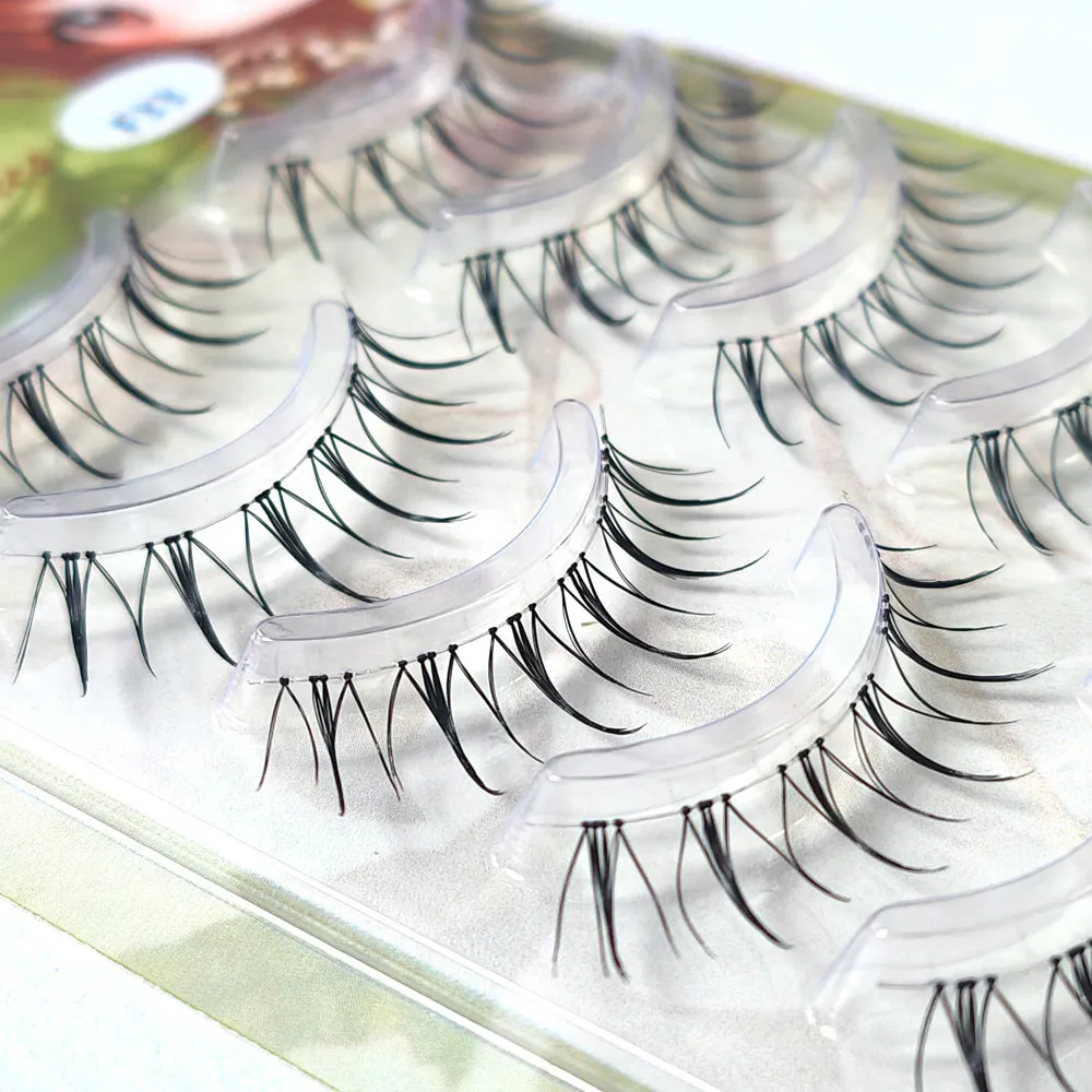 5 Pairs Fairy False Eye Lashes Natural Eyelashes Extension Clear Band Korean Girl Style Handmade Soft Nude Makeup Tools — image 2