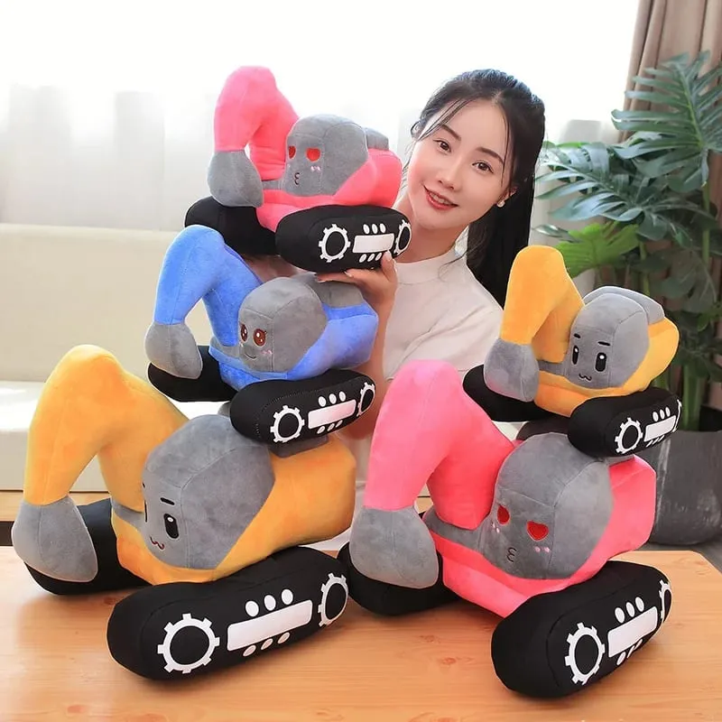 Simulation Tractor&Excavator Plush Toys Kawaii Car Dolls Stuffed Soft Vehicle Pillow Creative Christmas Birthday Gift for Kids — image 9