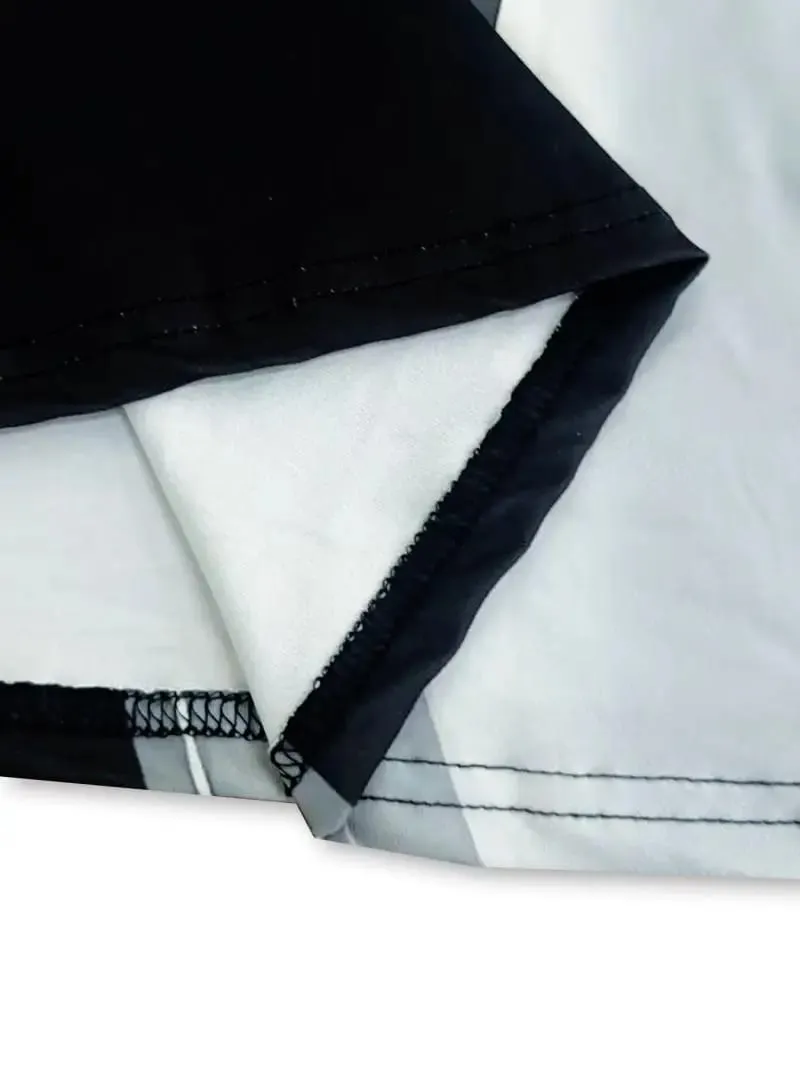 Robe irrégulière à manches courtes et col en v pour femmes, Mini-jupe de tempérament personnalisée avec ourlet fendu — image 3