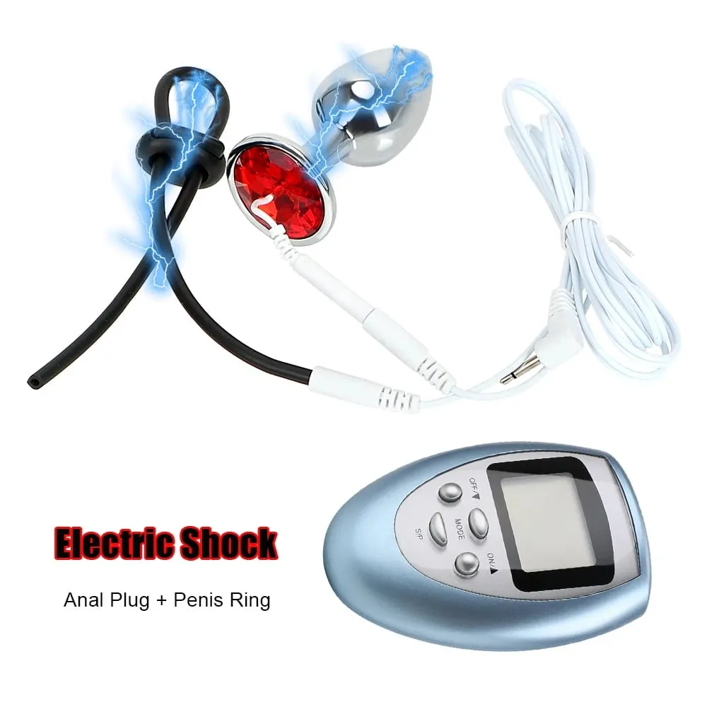 Electric Shock Penis Ring Anal Plug For Men Cock Exerciser Butt Dilator Women Nipple Clamps Medical Stimulator Sex Toys Adult 18 — image 2