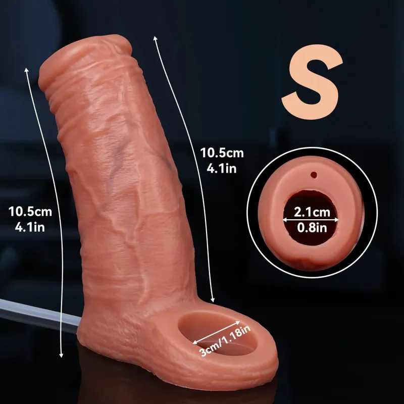 남성 사정 수탉 반지 슬리브 재사용 가능한 물 스프레이 음경 확대 Extender 실리콘 딜도 라구 딜도 섹스 토이 남성 콘돔 커플 — image 8