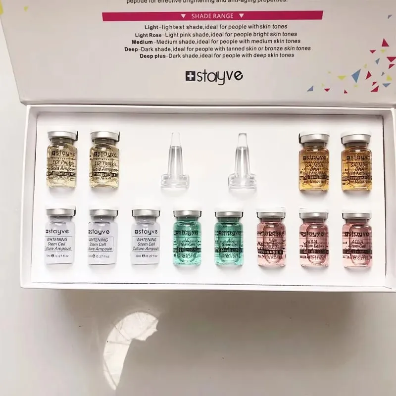 5Pcs 8ml Korean Stayve BB Cream Glow Serum Kit Face Serum Long-lasting Gold Ampoule Makeup Set Skin Care Product Beauty Health
