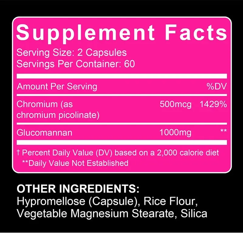 Glucomannan and Chromium Picolinate Supplements Supports Gut Health Fat Burning Energy Metabolism Weight Management — image 6