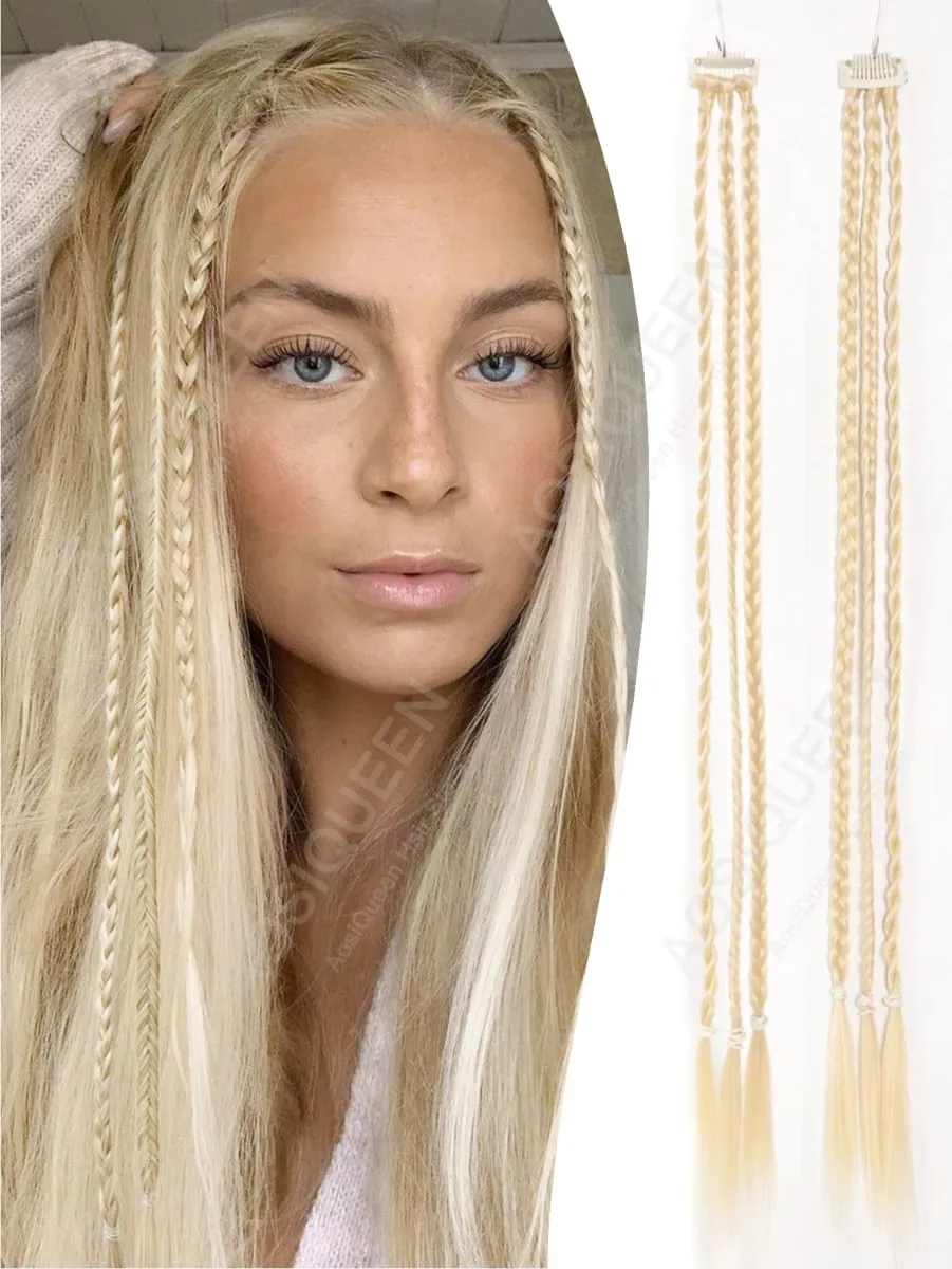 Synthetic 1/2pcs Braid Wig With Strong BB Clip Lightweight Box Braid Ponytail Hair Piece for Women
