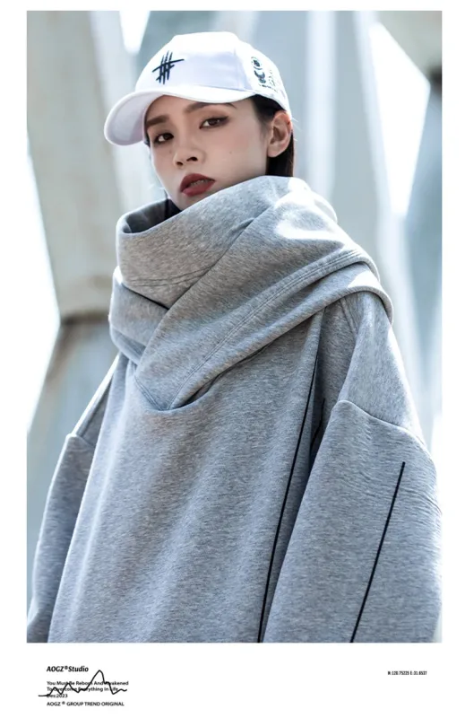 Autumn Men's Windbreaker Turtleneck Hooded Sweatshirts New Japanese Ninja Hoodies Women Line Print Oversized Y2K Vintage Hoodie — image 12