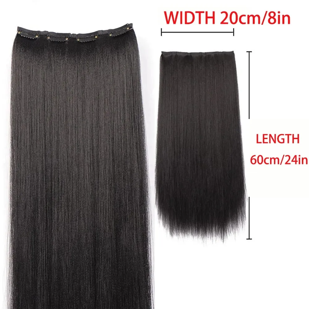 Synthetic black women's vertical hair extensions hair extensions five different lengths of headwear for women's wigs — image 13