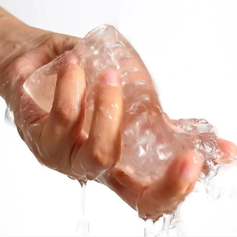 9cm Transparent Male Masturbator Artificial Pussy Vaginal for Men 18 Glans Sucking Penis Pump Spikes Exerciser Sex Toys Erotic