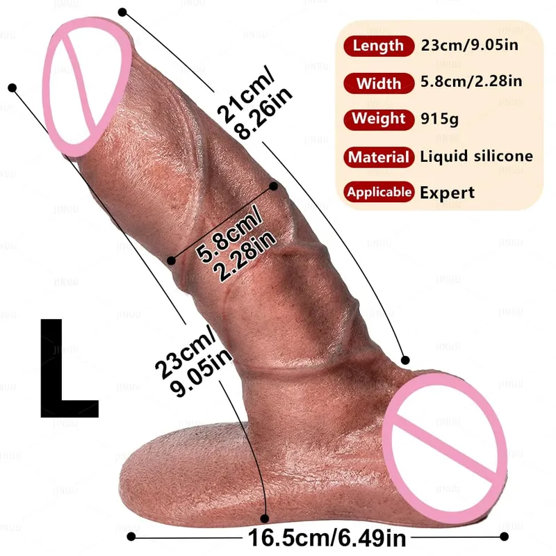 XXL Kalın Silikon Yapay Penis Büyük Vantuz ile Cilt Dostu Yumuşak Silikon Masaj Gerçekçi Gözenek Düzeyinde Doku Penis Seks Oyuncak