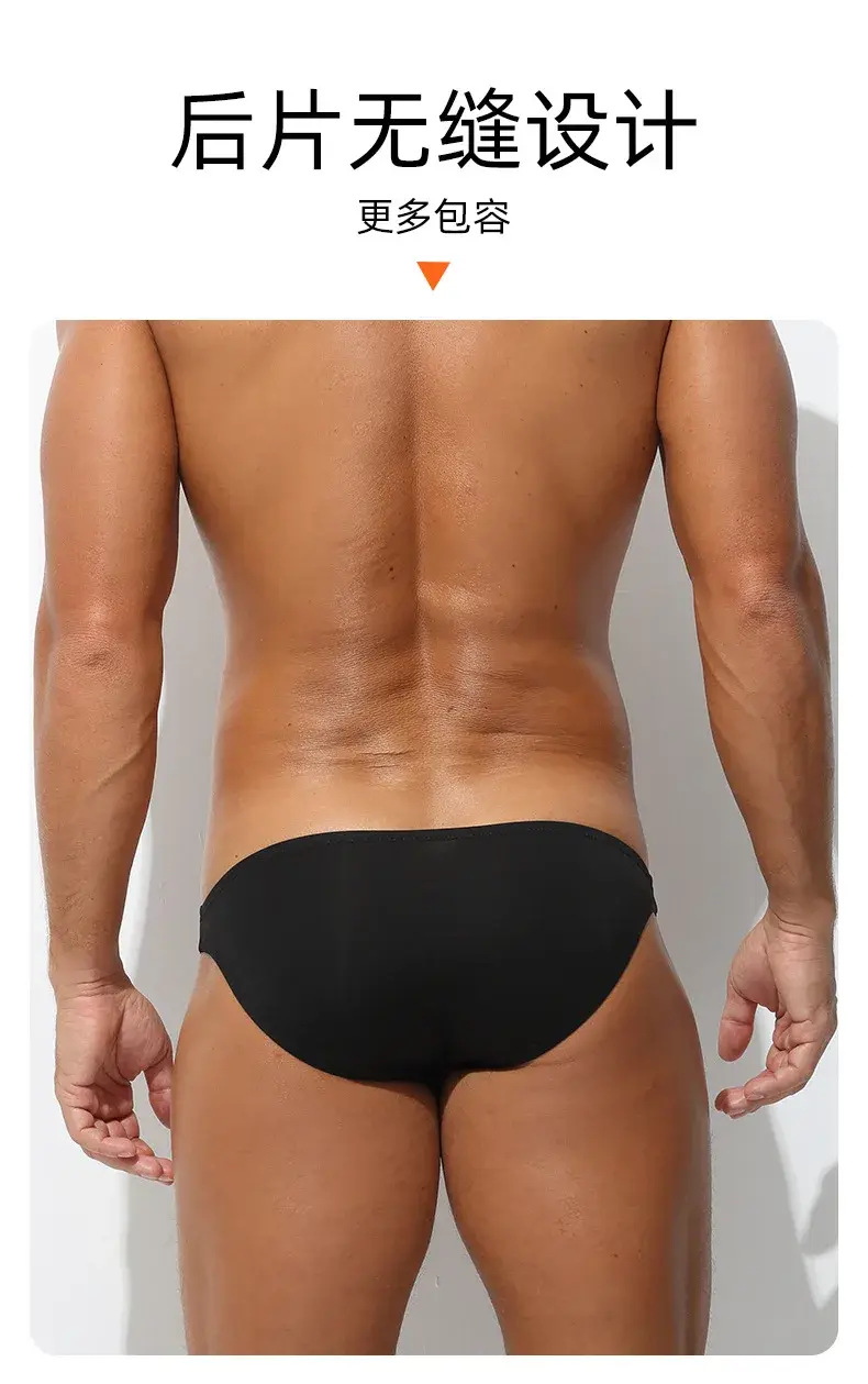 Modal Underwear Men Sexy Bulge Pouch Briefs Bikini Trunks Breathable Underpants Soft Lingerie Man Low Rise No Trace Panties — image 4