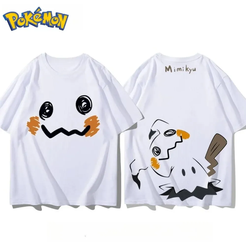 Neues Pokémon Mimikyu-T-Shirt für Herren mit Vorder- und Rückseitendruck, Sommer-Neues, lockeres, lässiges, vielseitiges Kurzarm-Oberteil für Herren und Damen — image 1