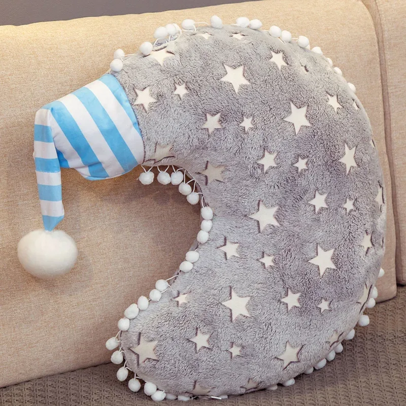 INS Plush Sky Series Luminous Cloud Moon Star Pillow Soft Cushion Kawaii Stuffed Plush Toys For Children Baby Kids Toy Girl Gift — image 5