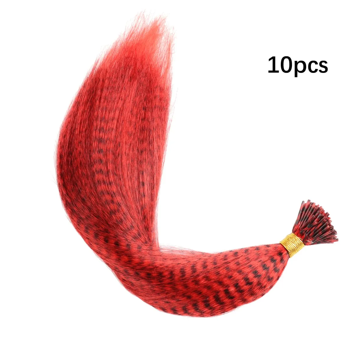 Colored Strands for Hair Feather Extension 10 Pieces I Tip Synthetic Hairpiece Fake Hair Zebra Line Feather Hair Extensions