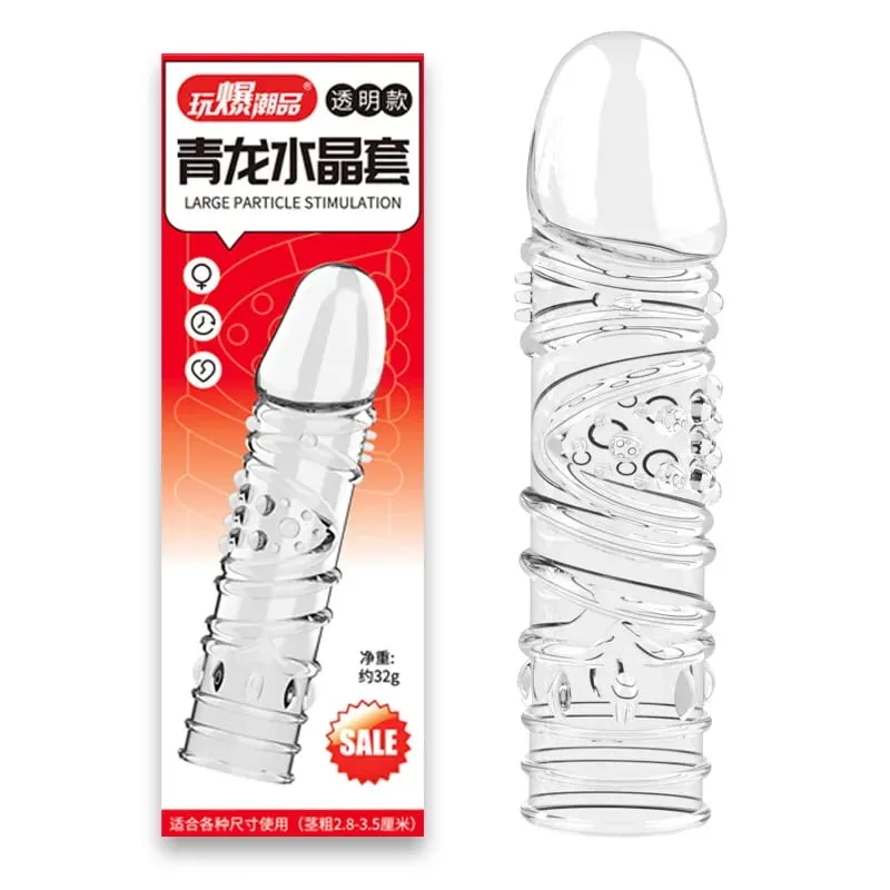 4 Types Crystal Condom Penis Enlargement Sleeve Retarded Ejaculation Adult Sm Games Sex Toys for Men Couples — image 8