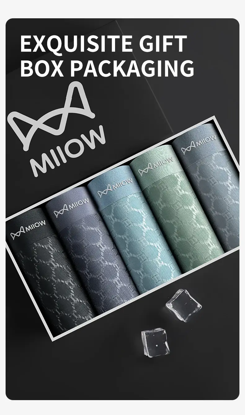 MiiOW 3 Chiếc Liền Mạch Ice Silk Nam Quần Lót Boxer Mùa Hè Lưới Thoáng Khí Quần Lót Nam Kháng Khuẩn Quần Lót Nam Võ Sĩ Quần Đùi — image 11