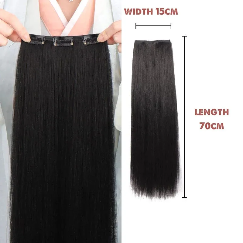 Hanfu wig piece corn whisker hairstyle one piece hair extension non knotted long straight hair piece antique hairstyle for women — image 19