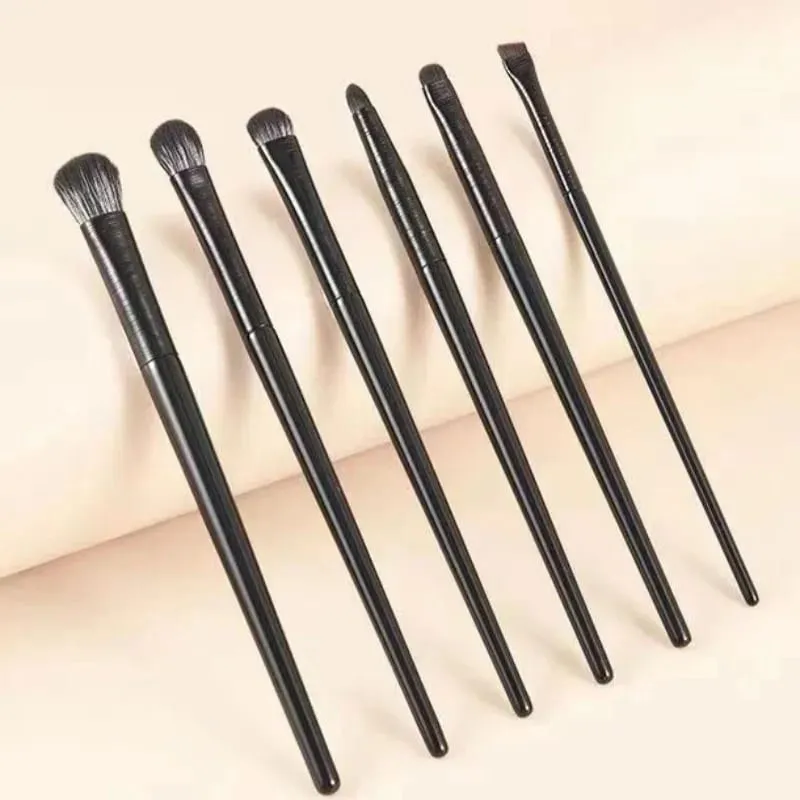6pcs Black Eye Makeup Brushes Set Professional Contouring Eyeshadow Eyeliner Brush Portable Blending Facial Beauty Cosmetic Tool — image 6