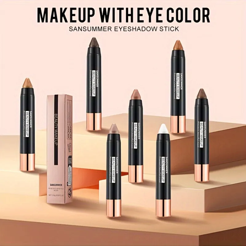 7-color waterproof eye shadow stick pearlescent matte treatment to create a natural and lasting eye makeup flash. — image 7