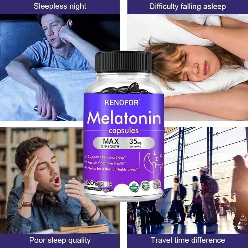 Kenofor Melatonin 35mg Maximum Strength Supplement 100% Non-Toxic Adult Sleep Supplement Deep Sleep Stress Relief — image 3