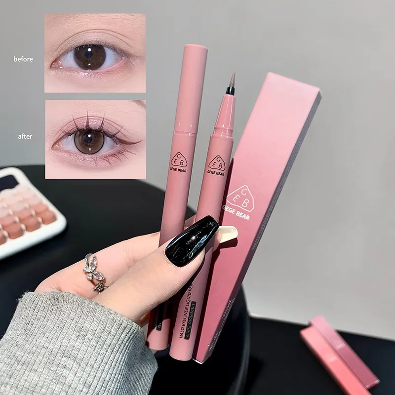 Waterproof Quick Dry Liquid Eyeliner Pen Ultra-fine Matte Black Brown Lasting Lying Silkworm Eyeliner Pencil Natural Eyes Makeup — image 7