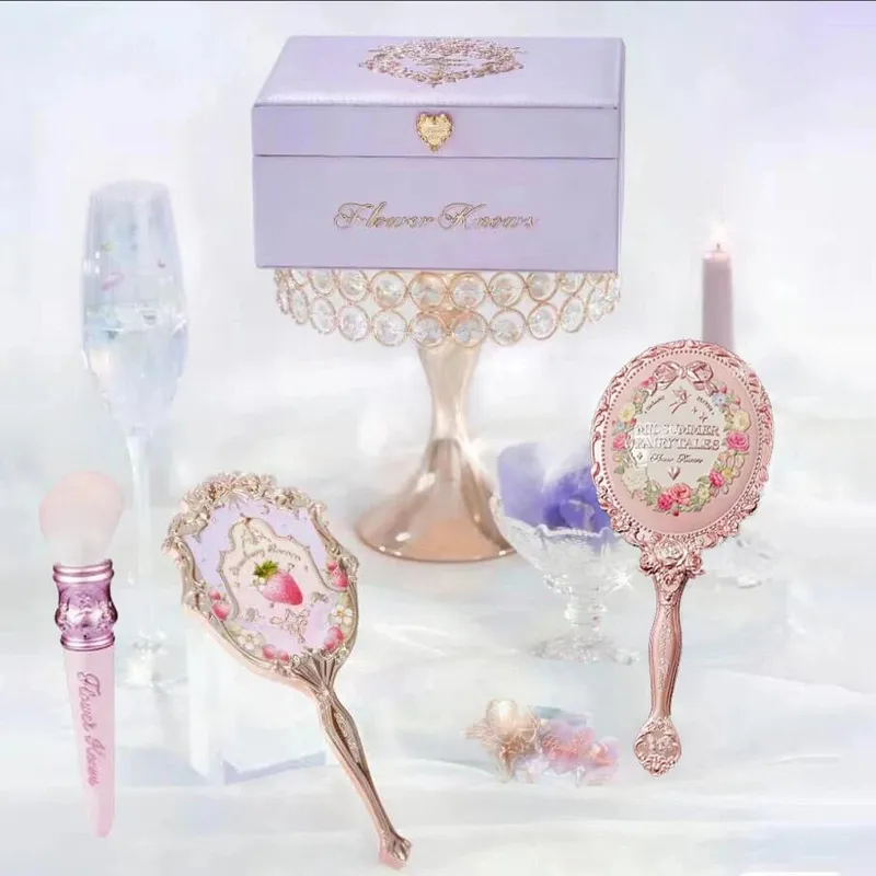 Flower Knows Violet Strawberry Rococo Jewelry Empty Box Handheld Makeup Mirror Hair Accessories And Clips Makeup 5PCS Sets — image 10